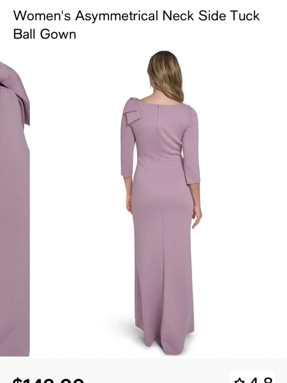 Jessica Howard Dusty Mauve Asymmetrical Dress in size 6P Neck Maxi Dress
